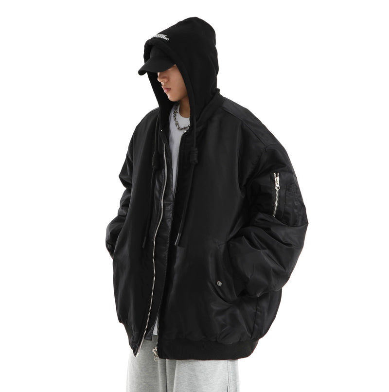 RT No. 10702 HOODED BASEBALL BOMBER JK