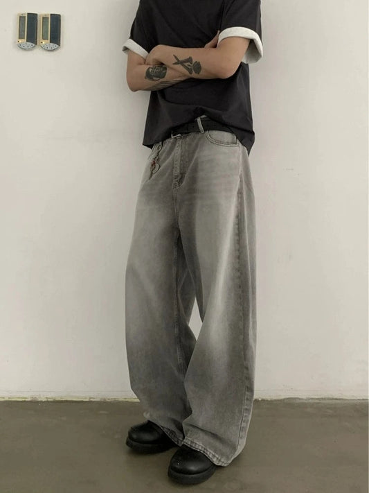 RT No. 18834 CLOUD GRAY BAGGY STRAIGHT JEANS