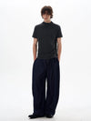 RT No. 18044 PLEATED BELT WIDE STRAIGHT PANTS