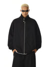 RT No. 28004 BLACK MOCK-NECK ZIP SPORTS SWEATER