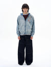 RT No. 29017 WASHED BLUE ZIP HOODIE
