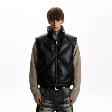 RT No. 40814 DIAMOND LEATHER VEST JACKET