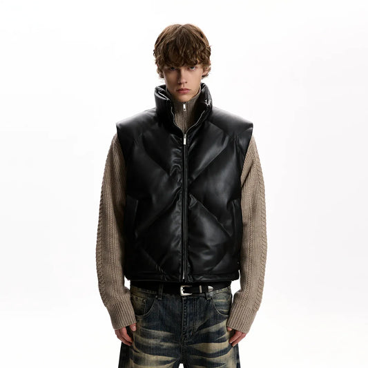 RT No. 40814 DIAMOND LEATHER VEST JACKET