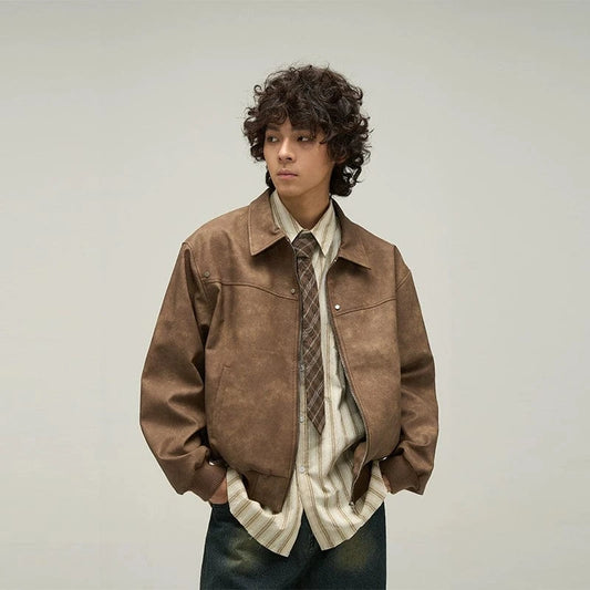 RT No. 32529 LEATHER ZIP-UP JK
