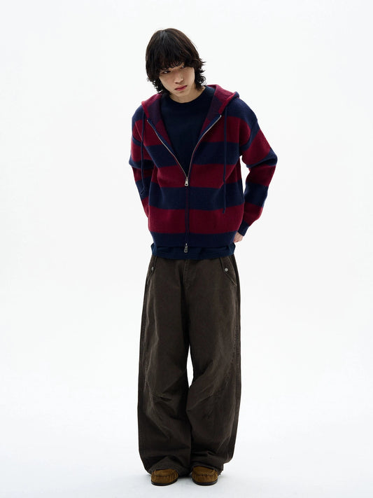 RT No. 32522 KNITWEAR STRIPED ZIP HOODIE