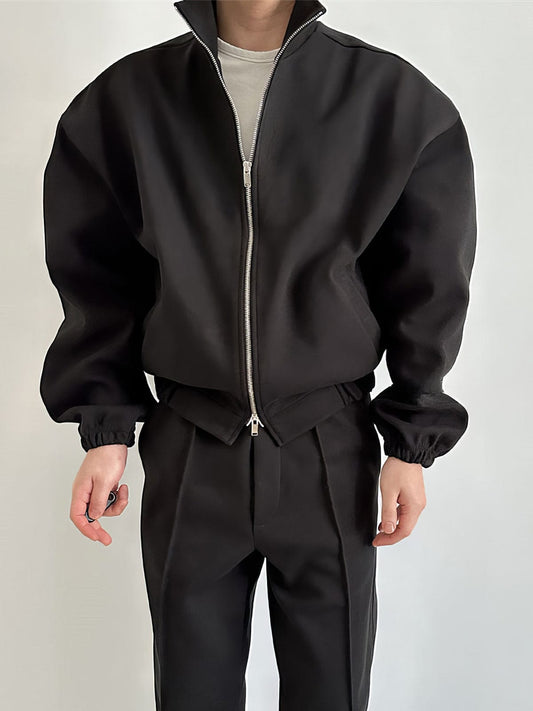 RT No. 12682 COLLAR ZIP-UP SWEATER & SWEATPANTS