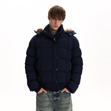 RT No. 55007 RIBBED FUR HOOD JACKET
