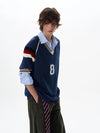 RT No. 18035 KNIT V-NECK 8 SHORTSLEEVE SWEATER