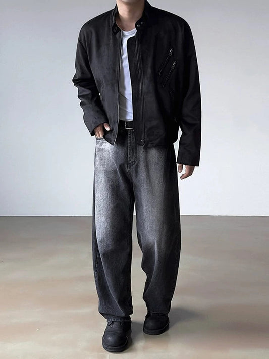 RT No. 29063 WASHED DENIM STRAIGHT JEANS