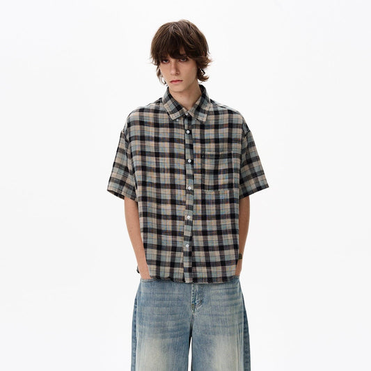 RT No. 18131 PLAID BUTTON-UP SHIRT