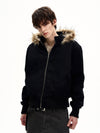 RT No. 50518 RECONSTRUCTED FUR HOODED JACKET