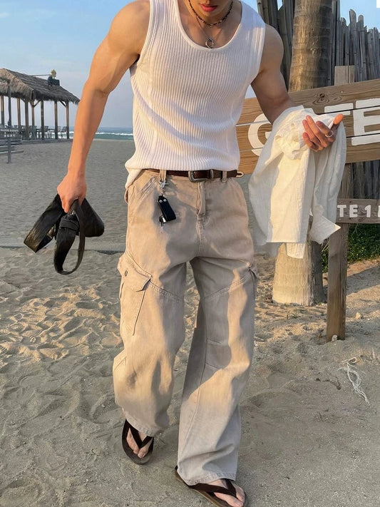 RT No. 19041 RECONSTRUCTED CARGO STRAIGHT PANTS