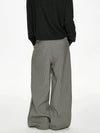 RT No. 50034 PLEATED PLAID BAGGY STRAIGHT PANTS