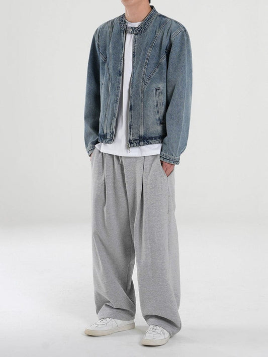 RT No. 12532 BLUE BIKER COLLAR DENIM JK