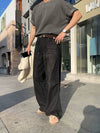 RT No. 19047 WHISKER WASHED WIDE STRAIGHT PANTS