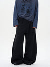 RT No. 12258 BLACK SCIMITAR BAGGY STRAIGHT PANTS