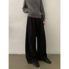 RT No. 28104 PLEATED BLACK WIDE BAGGY PANTS