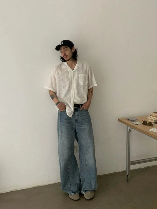 RT No. 18760 KNIT V-NECK COLLAR SHORT SLEEVE SHIRT