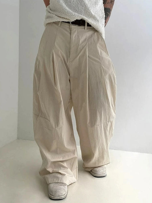 RT No. 19029 PLEATED BAGGY STRAIGHT PANTS