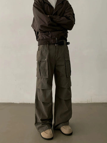 RT No. 29159 PLEATED CARGO STRAIGHT PANTS