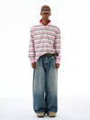 RT No. 19542 STRIPE POLO SWEATER