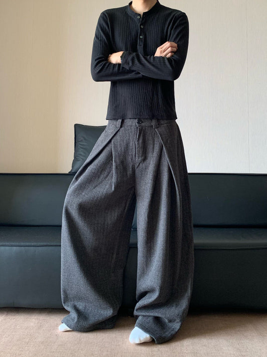 RT No. 32005 OKANE PLEATED WIDE STRAIGHT PANTS