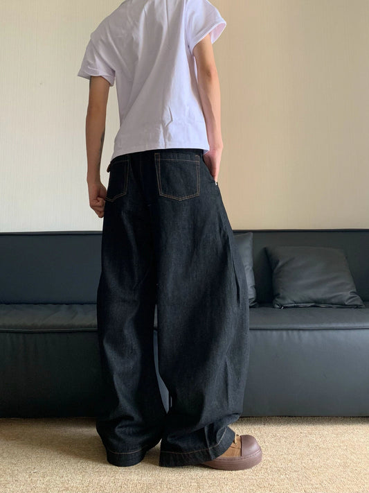 RT No. 32002 DENIM WIDE STRAIGHT JEANS