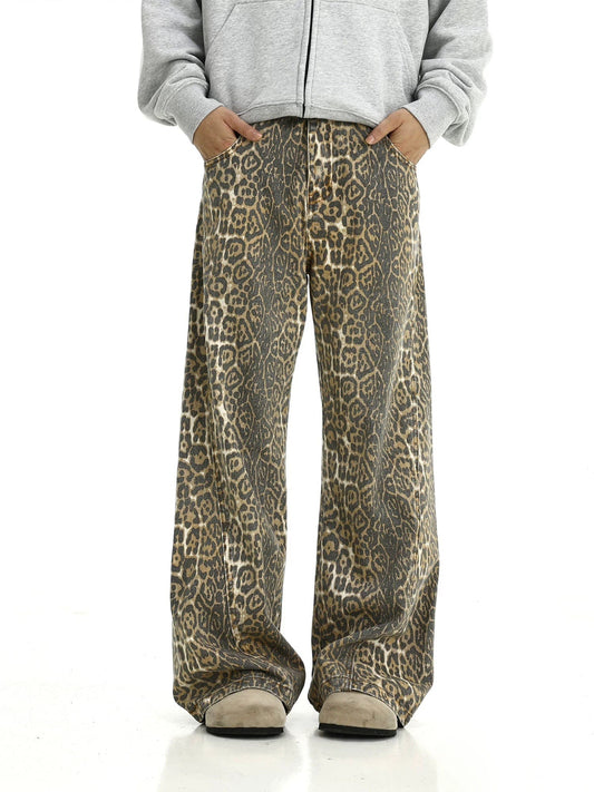 RT No. 11400 LEOPARD STRAIGHT SLIM PANTS