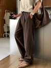 RT No. 18151 PLEATED LINEN STRAIGHT PANTS