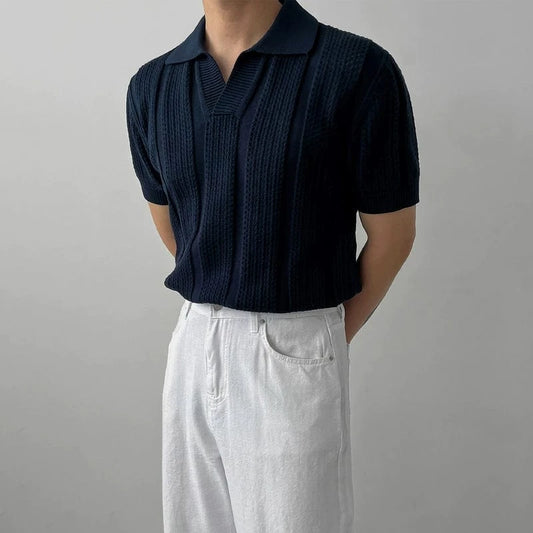 RT No. 18154 KNIT V-NECK POLO SHORT SLEEVE