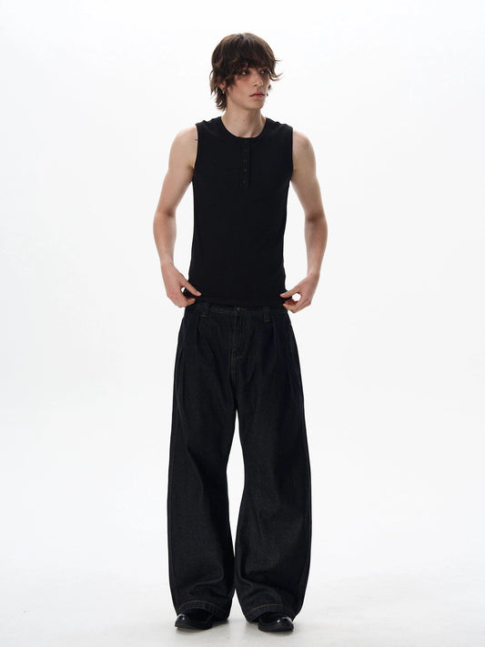RT No. 18037 KNIT HENRY COLLAR TANK TOP