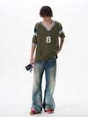 RT No. 18052 WASHED BLUE DENIM STRAIGHT JEANS