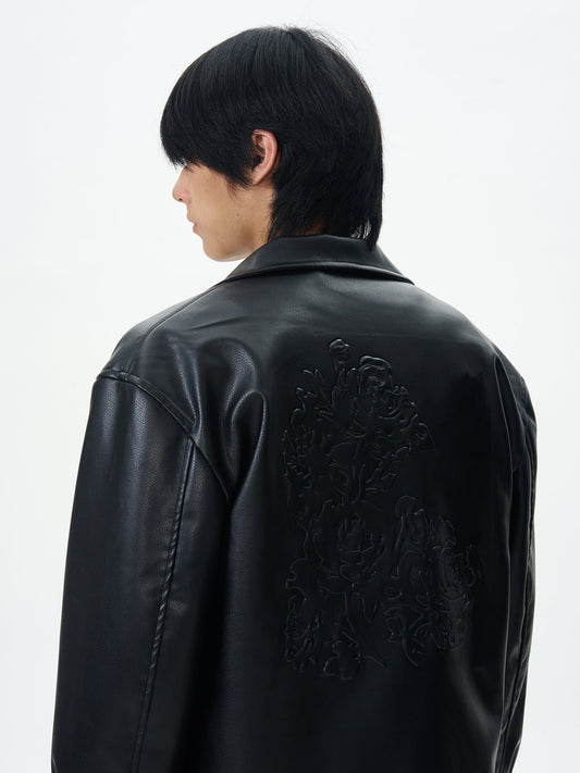 RT No. 12479 BLACK ZIP LEATHER JK