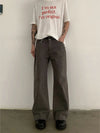 RT No. 19733 CEMENT ASH STRIAGHT JEANS
