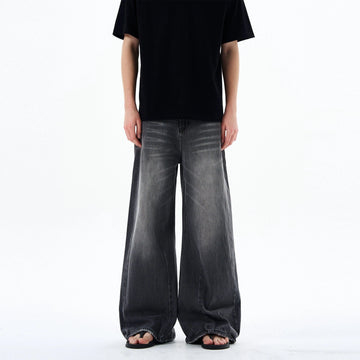 RT No. 19571 WASHED GRAY DENIM STRAIGHT JEANS