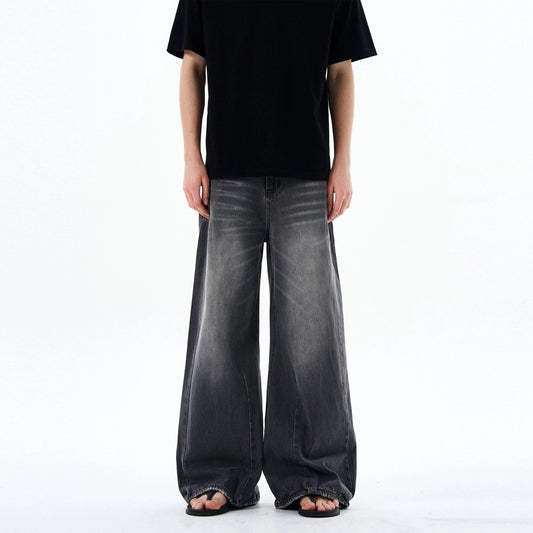 RT No. 19571 WASHED GRAY DENIM STRAIGHT JEANS
