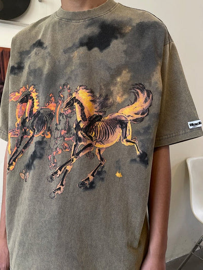 RT No. 10109 WASHED HORSE GRAPHIC TEE