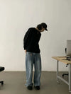 RT No. 18761 WASHED BLUE BAGGY STRAIGHT DENIM JEANS