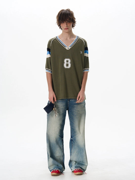 RT No. 18052 WASHED BLUE DENIM STRAIGHT JEANS