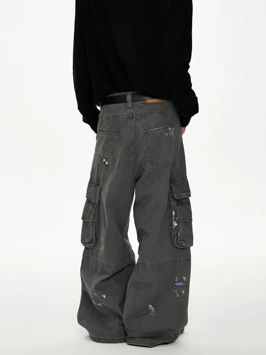 RT No. 50020 SPLASH INK BAGGY STRAIGHT CARGO PANTS
