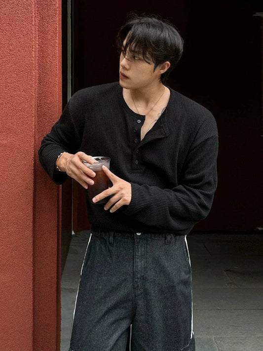 RT No. 25006 WAFFLE KNIT HENRY LONGSLEEVE