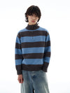RT No. 25028 KNIT STRIPE HALF ZIPPER SWEATER