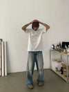 RT No. 18846 DISTRESSED WASHED BLUE STRAIGHT DENIM JEANS