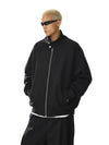 RT No. 28004 BLACK MOCK-NECK ZIP SPORTS SWEATER