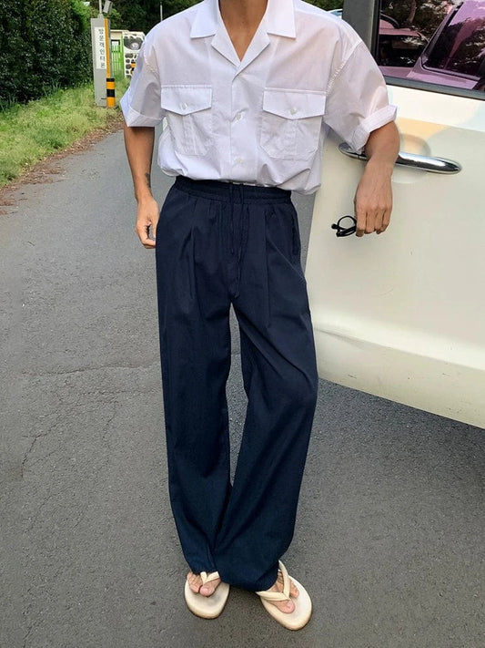 RT No. 11508 BLUE LINEN CASUAL PANTS