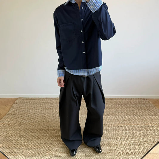 RT No. 40836 PLEATED BAGGY STRAIGHT PANTS