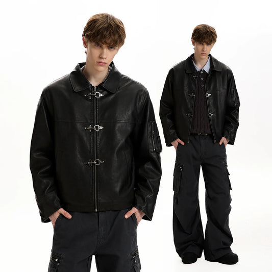 RT No. 45033 KNIGHT BUCKLE LEATHER JACKET