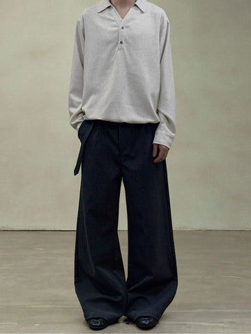 RT No. 29136 DRAPE WIDE BAGGY PANTS