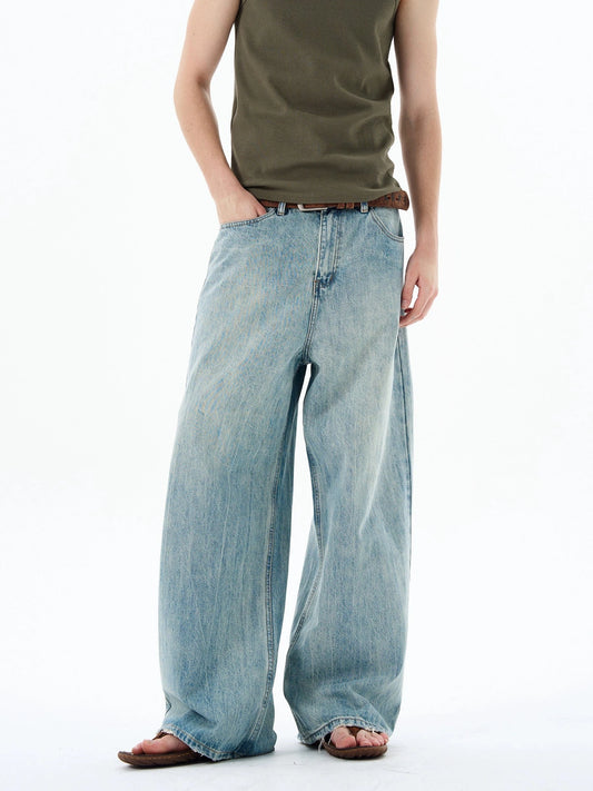 RT No. 19573 BLUE DENIM BAGGY STRAIGHT JEANS