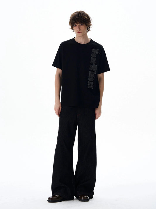 RT No. 18046 BLACK SCIMITAR DENIM STRAIGHT JEANS